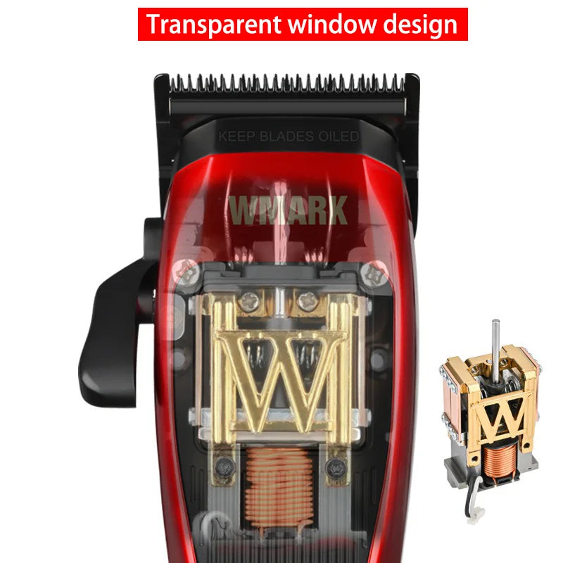 WMARK NG-X1 Professional Hair Clippers for Men, Microchipped Magnetic Motor 10000RPM 9V with Charge Stand, Cordless Cutter Trimmer
