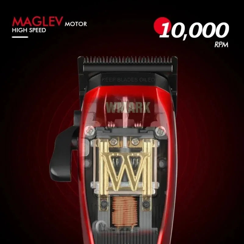 WMARK NG-X1 Professional Hair Clippers for Men, Microchipped Magnetic Motor 10000RPM 9V with Charge Stand, Cordless Cutter Trimmer